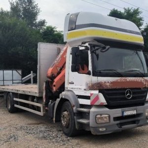 foto Eur4 MB valník 8.5m +HR jeřáb 16tm/12m Mercedes Axor 1824