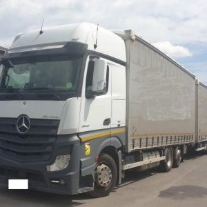 foto 44t/15.6m low jumbo MB 6x2+ Panav 18t přívěs tandem Mercedes Actros 2542